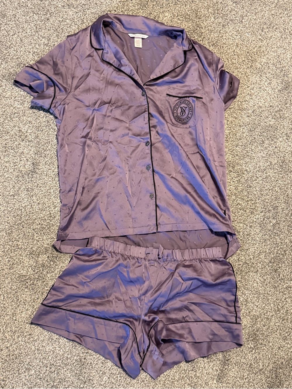 Victoria's Secret Lavender Satin Short Pajama Set